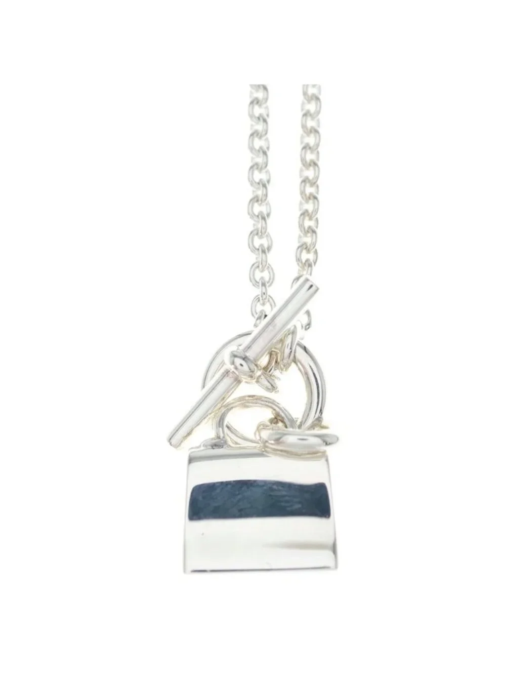 Hermes Amulet Kelly Pendant Chain Necklace Silver